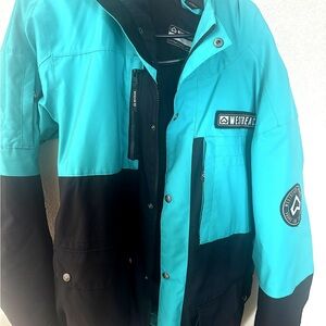Men's Teal and Black Ski Jacket